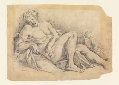 Bacchus sover (etter Poussin) av Leon Dabo