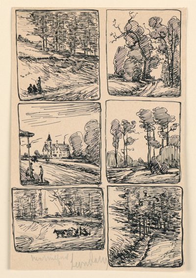 Seks landskapsstudier, New Milford av Leon Dabo