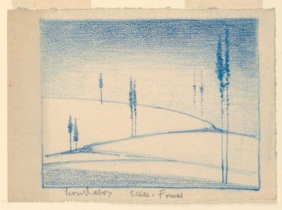 Snølandskap (studieskjemaer) av Leon Dabo
