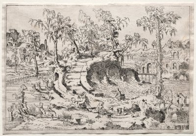Landskap med Putti, ca. 1550. av Leon Davent