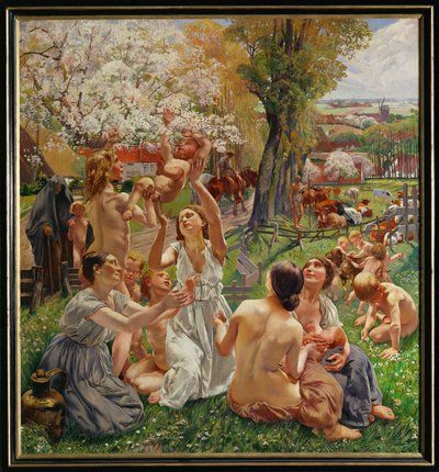 Morgen, fra triptykonet L#39;Age d#39;Or - gullalderen (maleri på lerret) av Leon Henri Marie Frederic