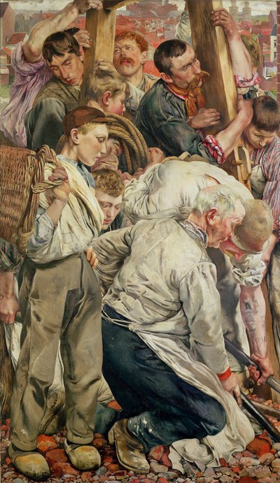 The Men, venstre panel fra The Age of the Worker av Leon Henri Marie Frederic