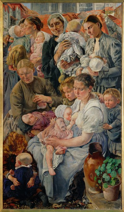 Kvinnene - til høyre (maleri på lerret) av Leon Henri Marie Frederic