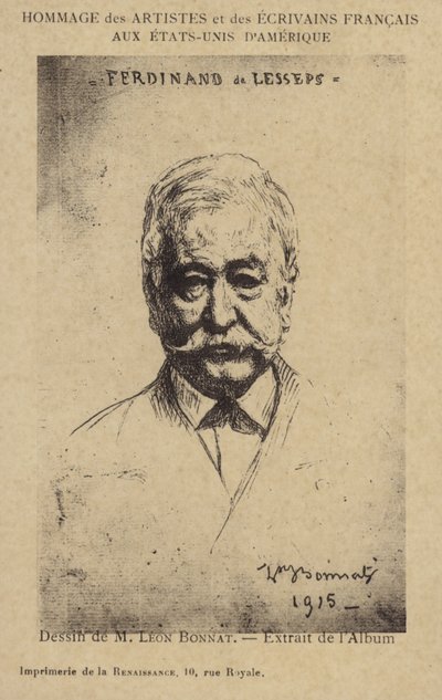 Ferdinand de Lesseps (1805-1894), fransk gründer og kanalbygger av Leon Joseph Florentin Bonnat