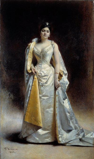 Portrett i full lengde av Madame Albert Cahen fra Antwerpen Maleri av Leon Bonnat (1833-1922) 1891 Søn. 1,34x2,27 m Bayonne, Bonnat-museet av Leon Joseph Florentin Bonnat