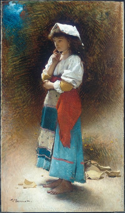 The Broken Pitcher (olje på lerret) av Leon Joseph Florentin Bonnat