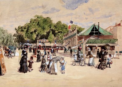 Turen til messeområdet. Maleri av Leon Joseph Voirin (1833-1887) av Leon Joseph Voirin