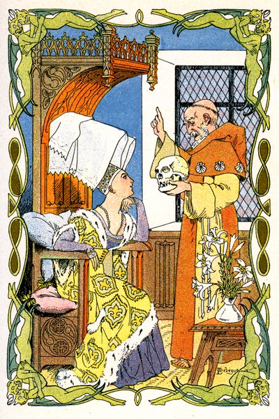 Bror Jean Turelure gir Dame Violante en hodeskalle av Leon Lebegue