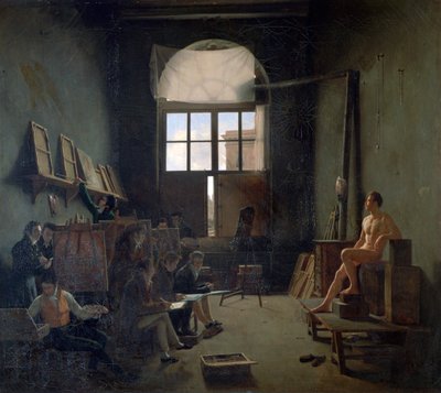 The Workshop of David, 1814. av Leon Mathieu Cochereau