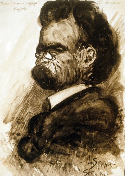 Friedrich Nietzsche (1844-1900) tysk filosof og poet gouache og blekk fra Kina av Leon Spilliaert 1901 av Leon Spilliaert