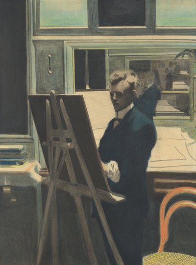 Selvportrett (akvarell på papir) av Leon Spilliaert