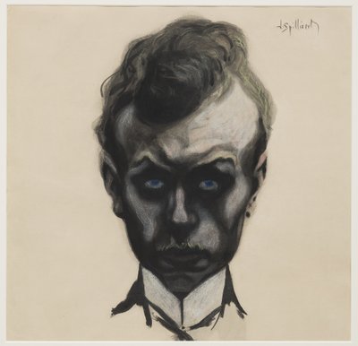 Selvportrett, ca. 1903 (pensel og svart blekk og pastell på kremvevd papir) av Leon Spilliaert
