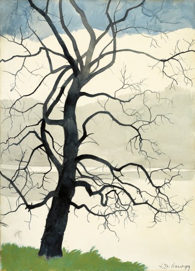 Solitært tre ved kanten av dammen av Leon Spilliaert