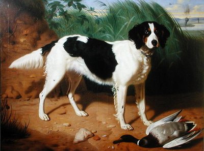 Portrett av en hund (olje på lerret) av Leon Viardot