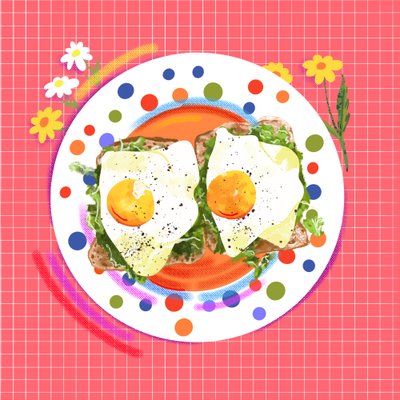 Bloomy Morning Bites, 2025 (digitalt) av Leona Tsiara