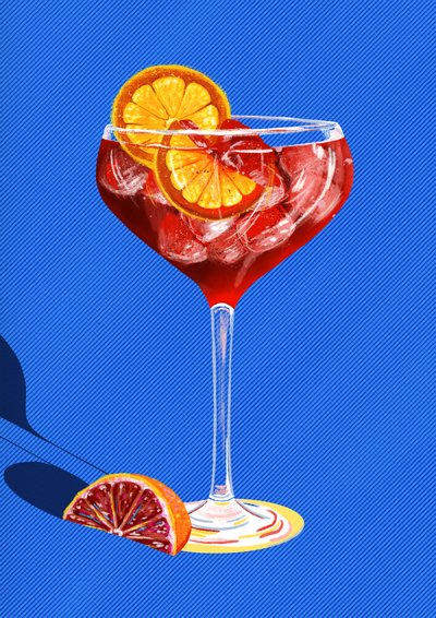 Scarlet Sip, 2025 (digital) av Leona Tsiara