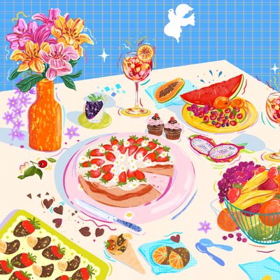 Søte gleder, 2025 (digital) av Leona Tsiara