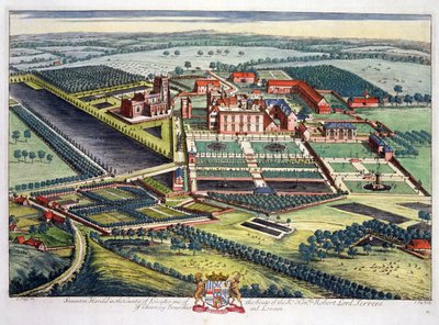 Staunton Harold i fylket Leicester gravert av Johannes Kip (ca. 1652-1722) av Leonard Knyff