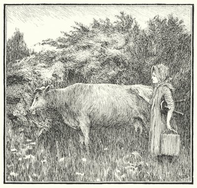 Cushy cow Bonny, la ned melken din (gravering) av Leonard Leslie Brooke