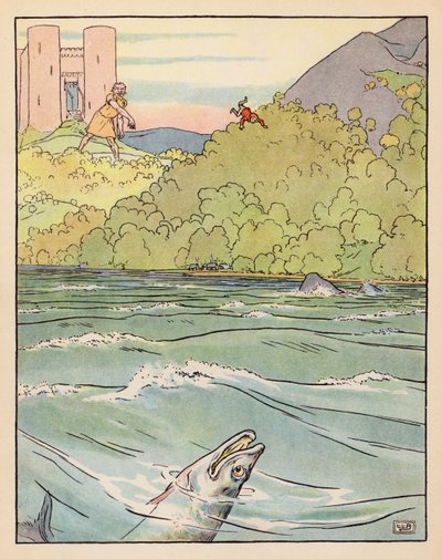 Illustrasjon for Tommelise (fargelitografi) av Leonard Leslie Brooke