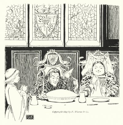 Jack Sprat kunne ikke spise fett, kona hans kunne ikke spise magert (gravering) av Leonard Leslie Brooke