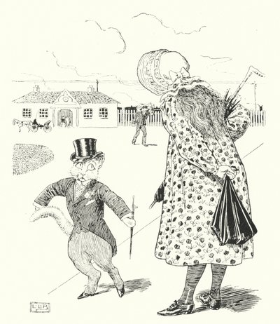 Fite-katt, fitte-katt, hvor har du vært? (gravering) av Leonard Leslie Brooke