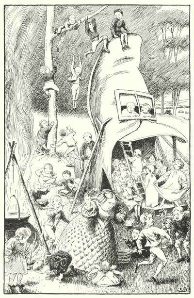 Det var en gammel kvinne som bodde i et show (gravering) av Leonard Leslie Brooke