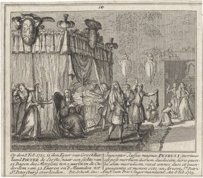 Peter den stores død 8. februar 1725, 1727 av Leonard Schenk