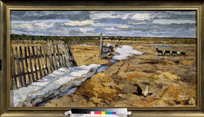 Aprilsol (aprilsol) - Maleri av Leonard Viktorovich Turzhansky (Tourjansky) (1875-1945), olje på lerret - russisk kunst, landskap sent på 1800-begynnelsen av 1900-tallet - M Kroshitsky kunstmuseum, Sebastopol (Ukraina) av Leonard Viktorovich Turzhansky