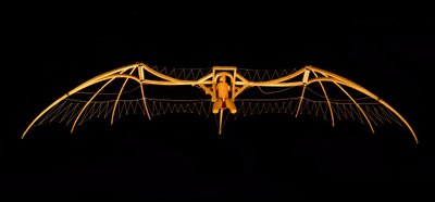 Modell av Leonardo da Vincis glider (Leonardo da Vinci) - Museum of Science and Techniques of Leonardo da Vinci, i Milano av Leonardo da (after) Vinci