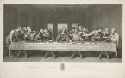The Last Supper, drawn by Teodoro Matteini, engraved by Raphael Morghen (engraving) av Leonardo da (after) Vinci