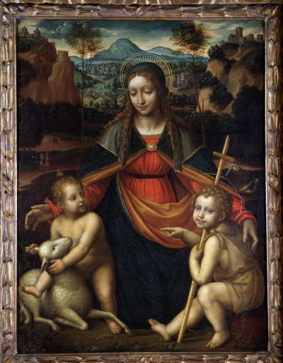 The Virgin - Skolen til Leonardo da vinci, Museum of Menton av Leonardo da (school of) Vinci