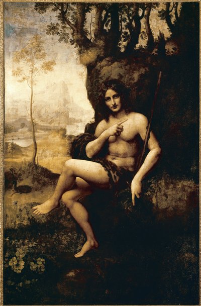 Bacchus (olje transponert på lerret av Leonardo da (studio of) Vinci