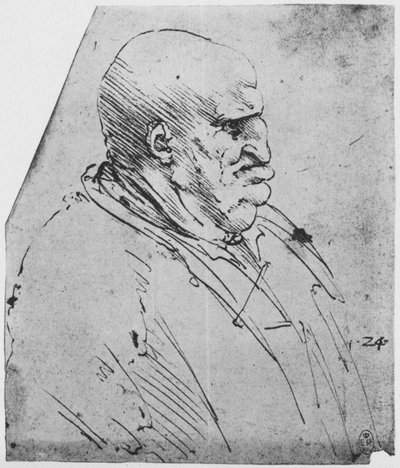 En grotesk profil av en mann til høyre, c1480 1945 av Leonardo da Vinci