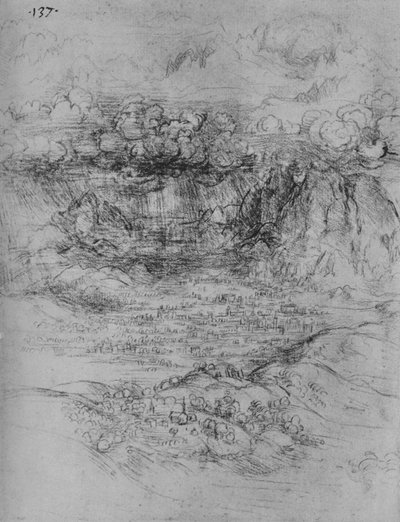 En storm over en alpindal, c1480 1945 av Leonardo da Vinci