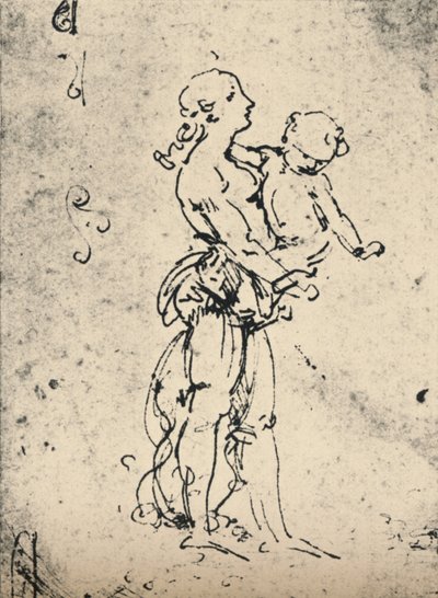En kvinne som bærer et barn, c1481 1945 av Leonardo da Vinci