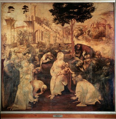 Adoration of the Magi - olje på tre av Leonardo da Vinci