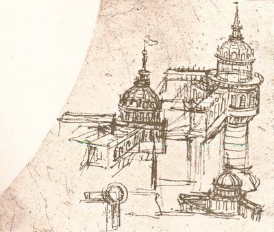 Arkitektur for slott, c1472-c1519 1883 av Leonardo da Vinci