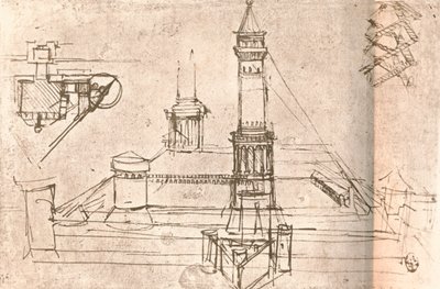 Arkitektur for slott, c1472-c1519 1883 av Leonardo da Vinci