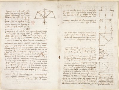 Arundel 263, f.10v, f.5 Notater og diagram om mekanikk av Leonardo da Vinci