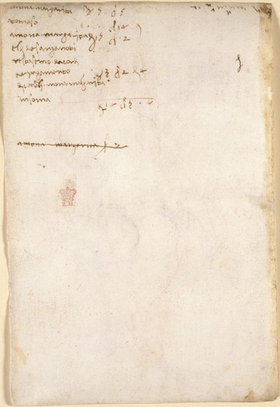Arundel 263, f.149v, Oversikt over husholdningsregninger (ikke i Leonardos hånd) (1504), fra 