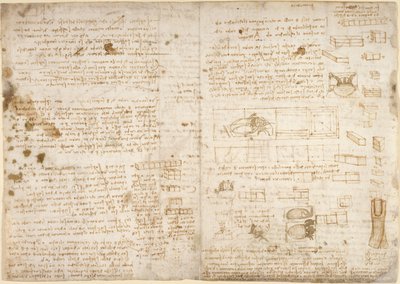 Arundel 263, f.223 Notater, diagrammer og skisser fra 