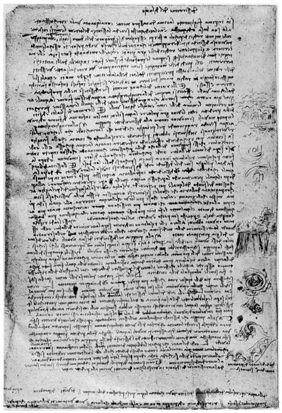 Beskrivelse av den store flommen, sent på 1400-tallet eller tidlig på 1500-tallet 1954 av Leonardo da Vinci