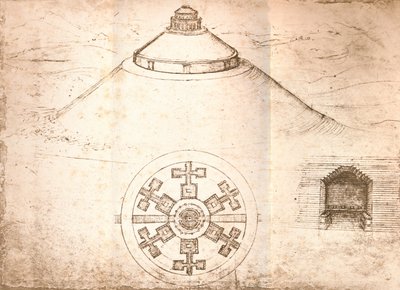 Design for et mausoleum, c1472-c1519 1883 av Leonardo da Vinci