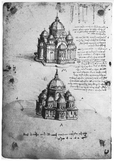 Design for en sentral kirke, c1488-1490 1954. av Leonardo da Vinci