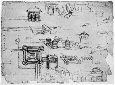 Design for en festning, 1500-1505 1954. av Leonardo da Vinci