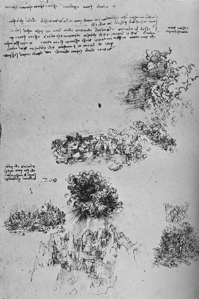 Ødeleggelse regnet fra himmelen på jorden, c1480 1945 av Leonardo da Vinci