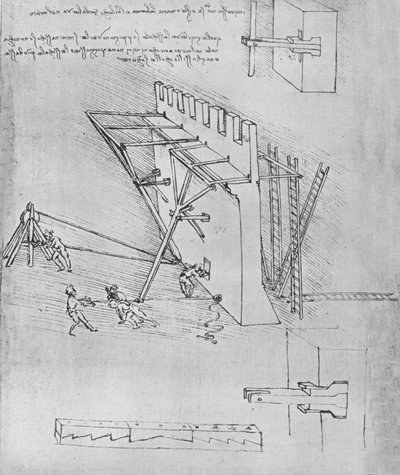 Enhet for å avvise skaleringsstiger, c1480 1945 av Leonardo da Vinci