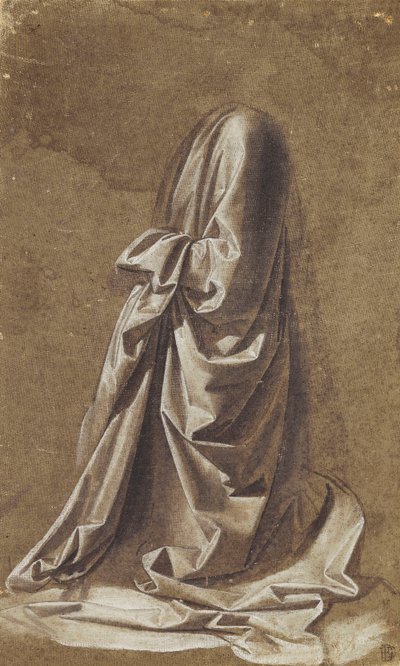 Draperistudie for en knelende figur, av Leonardo da Vinci