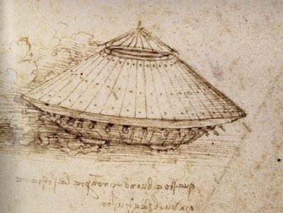 Tegning av en pansret tank, ca 1485 av Leonardo da Vinci